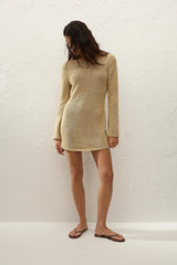 Micah Mini Dress Wheat - Final Sale