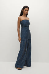 Lalia Trouser Chevron Stripe Vintage Navy - Final Sale