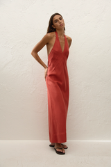 Amara Midi Dress Dusty Tomato - Final Sale
