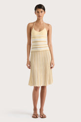 Citara Drawstring Skirt Butter Stripe - Final Sale