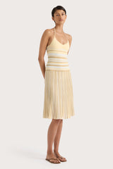 Citara Halter Top Butter Stripe - Final Sale