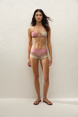 Olina Bikini Bottom Barragan Stripe Dusty Mauve - Final Sale