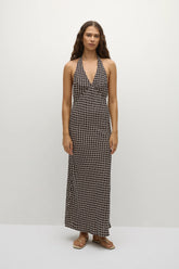 Soame Maxi Dress Espresso Geo - Final Sale