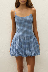 Pelea Mini Dress Vintage Blue Check