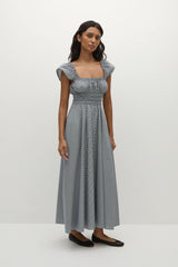 Janne Midi Dress Hanne Gingham Vintage Navy - Final Sale