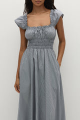 Janne Midi Dress Hanne Gingham Vintage Navy - Final Sale