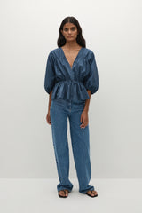 Sigrid Top Vintage Navy - Final Sale