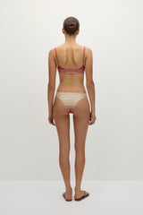 Bebe Bikini Bottom Accordion Stripe Amber Fawn - Final Sale