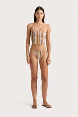 Jean Swim Top Terracotta Stripe - Final Sale