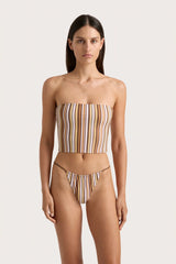 Jean Swim Top Terracotta Stripe - Final Sale