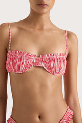 Esterel Bikini Top Gingham Red - Final Sale