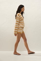Lyana Top Breton Stripe Sienna - Final Sale