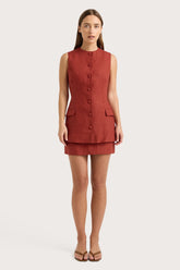 Jane Mini Skirt Garnet - Final Sale