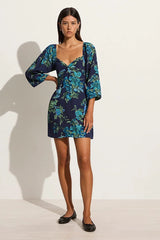 Amias Mini Dress Escala Floral Navy - Final Sale