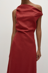 Suis Midi Dress Deep Red - Final Sale