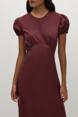 Dagny Midi Dress Bordeaux - Final Sale