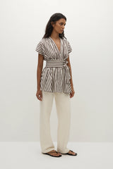 Lova Top Norway Stripe Espresso - Final Sale