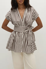 Lova Top Norway Stripe Espresso - Final Sale