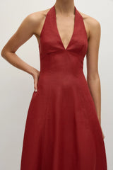 Marais Midi Dress Deep Red - Final Sale