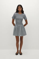 Edda Mini Dress Hanne Gingham Vintage Navy - Final Sale