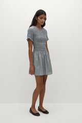 Edda Mini Dress Hanne Gingham Vintage Navy - Final Sale