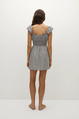 Janne Mini Dress Hanne Gingham Espresso - Final Sale