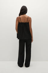 Navia Top Agnes Broderie Anglaise Black - Final Sale