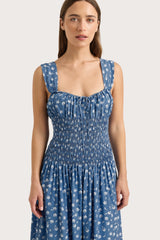 Yerres Midi Dress Floral Blue - Final Sale