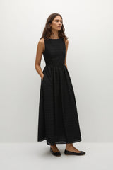Tuva Midi Dress Agnes Broderie Anglaise Black - Final Sale