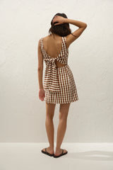 Sofia Mini Dress Gingham Cedar - Final Sale