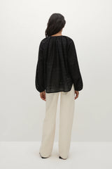 Thora Blouse Agnes Broderie Anglaise Black - Final Sale