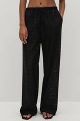 Ella Pant Agnes Broderie Anglaise Black - Final Sale