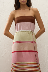 Yolina Maxi Dress Barragan Stripe Dusty Mauve - Final Sale