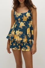 Ellie Top Nora Floral Navy - Final Sale