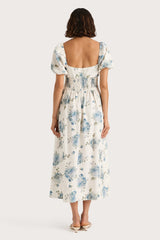 Dalia Midi Dress Cecile Floral Pale Blue - Final Sale