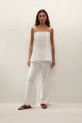 Mora Pant Handkerchief Broderie White