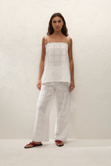 Mora Pant Handkerchief Broderie White