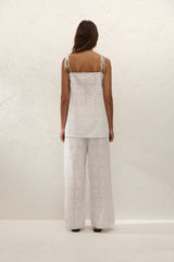 Mora Top Handkerchief Broderie White