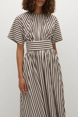 Oda Maxi Dress Norway Stripe Espresso - Final Sale