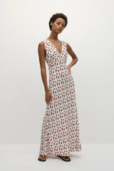 Josephine Maxi Dress Hazy Rose Deep Red - Final Sale