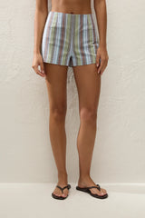 Aurora Mini Short Agua Stripe Blue - Final Sale