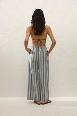 Lane Pant Agua Stripe Blue - Final Sale