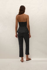 Iria Capri Pant Lola Polka Dot Black Cream