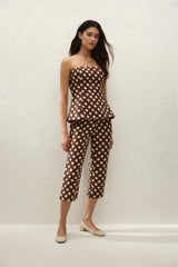 Valeria Capri Pant Cioccolato Dot