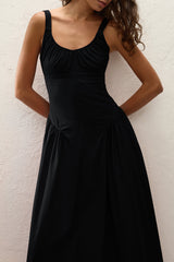 Olas Midi Dress Black - Final Sale