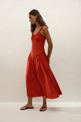 Olas Midi Dress Dusty Tomato - Final Sale