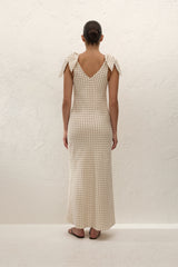 Solana Maxi Dress Lola Polka Dot Cream Black