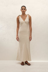 Solana Maxi Dress Lola Polka Dot Cream Black