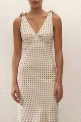 Solana Maxi Dress Lola Polka Dot Cream Black