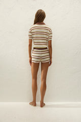 Sable Polo Shirt Breton Stripe Petal